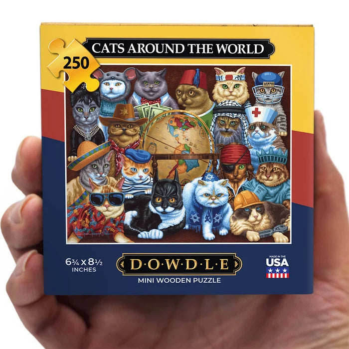 Jigsaw mini wooden 250 Piece "Cats Around The World"