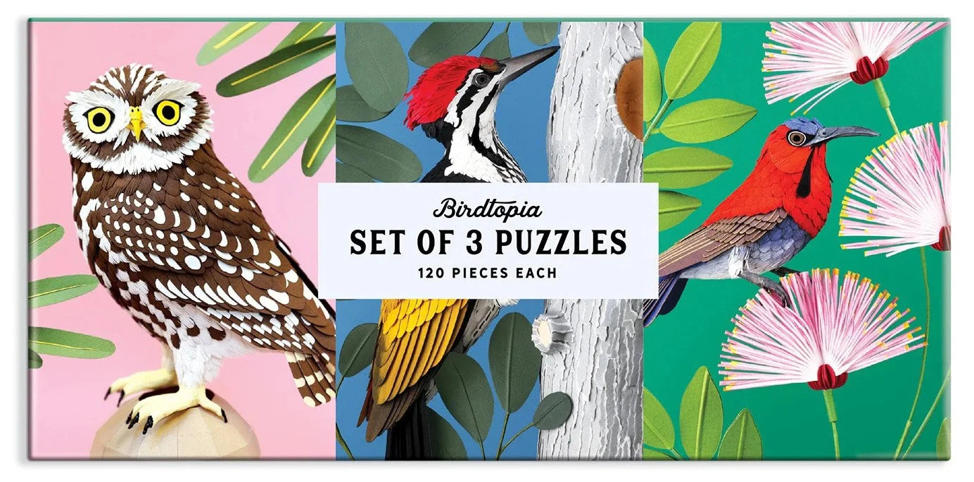 Jigsaw "Birdtopia" Set of 3, 120 pieces each
