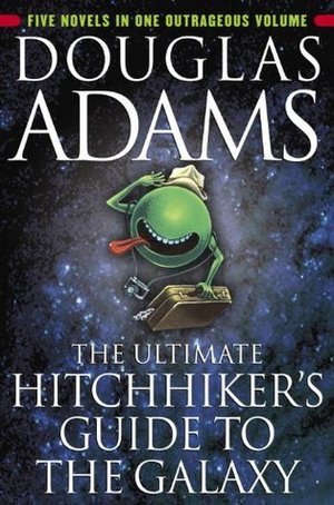 Adams - Ultimate Hitchhiker's Guide to the Galaxy (5 novels in 1 volume), paperback, different cover art, some wear